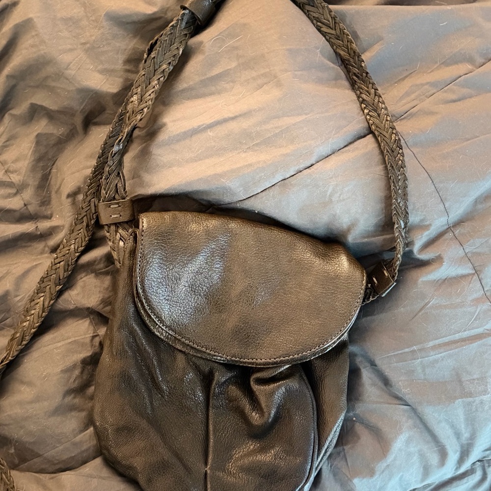 Lucky Brand Deep Dark Green Leather Crossbody Bag
